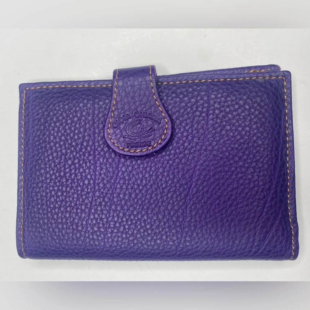 Gioia Chiara Firenze Purple Italian Leather Wallet Made in Florence